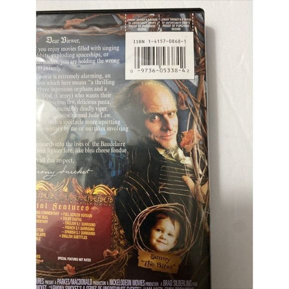 Lemony Snickets A Series of Unfortunate Events (DVD, 2005, Full Screen) - Picture 6 of 8